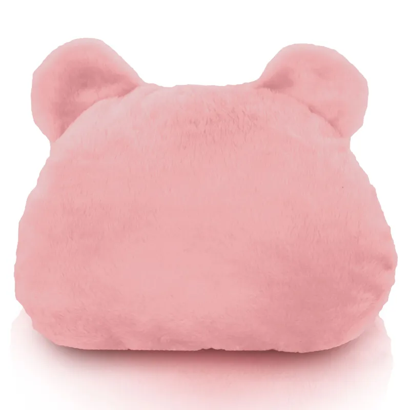 Szara poduszka Teddy z miękkiego futerka dla dzieci