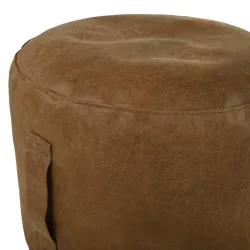 Pufa Okrągła Walec - Skóra Naturalna Premium – widok 2