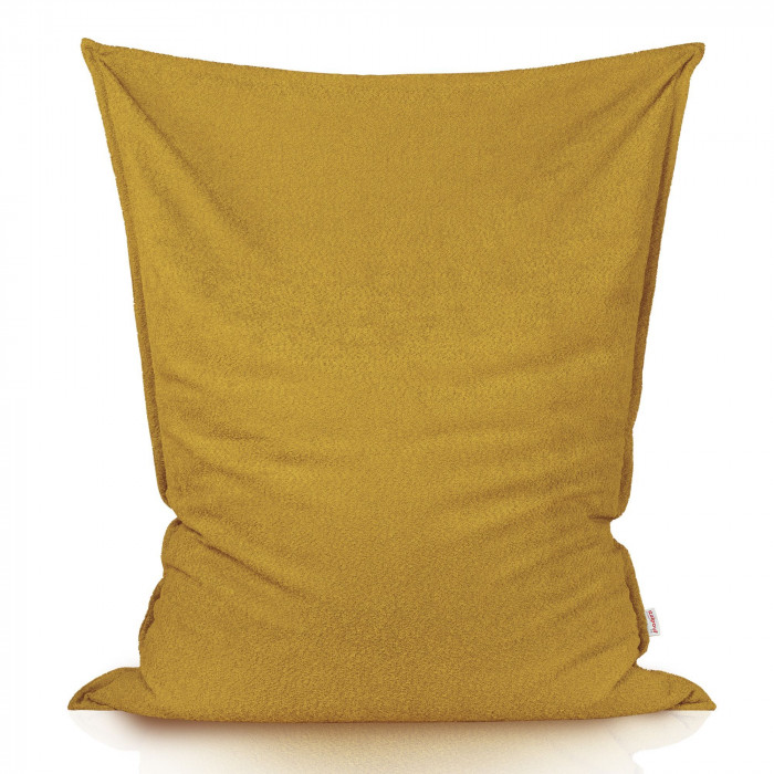 Musztardowy boucle poducha
