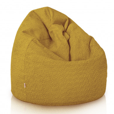 Musztardowy pufa worek sako boucle