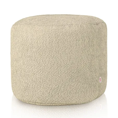 Beżowa pufa cilindro boucle