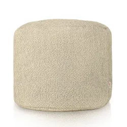 Beżowa pufa cilindro boucle