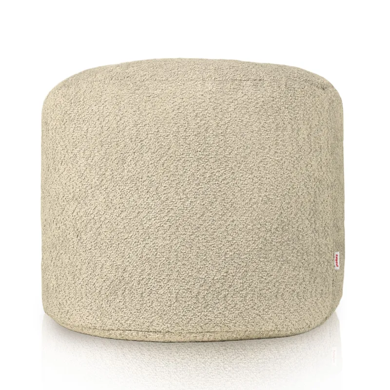 Beżowa pufa cilindro boucle