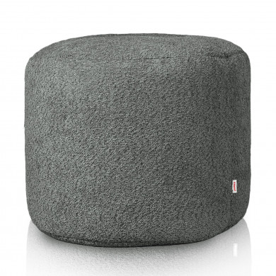 Szara pufa cilindro boucle