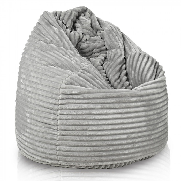 jasnoszara pufa worek sako XL stripe