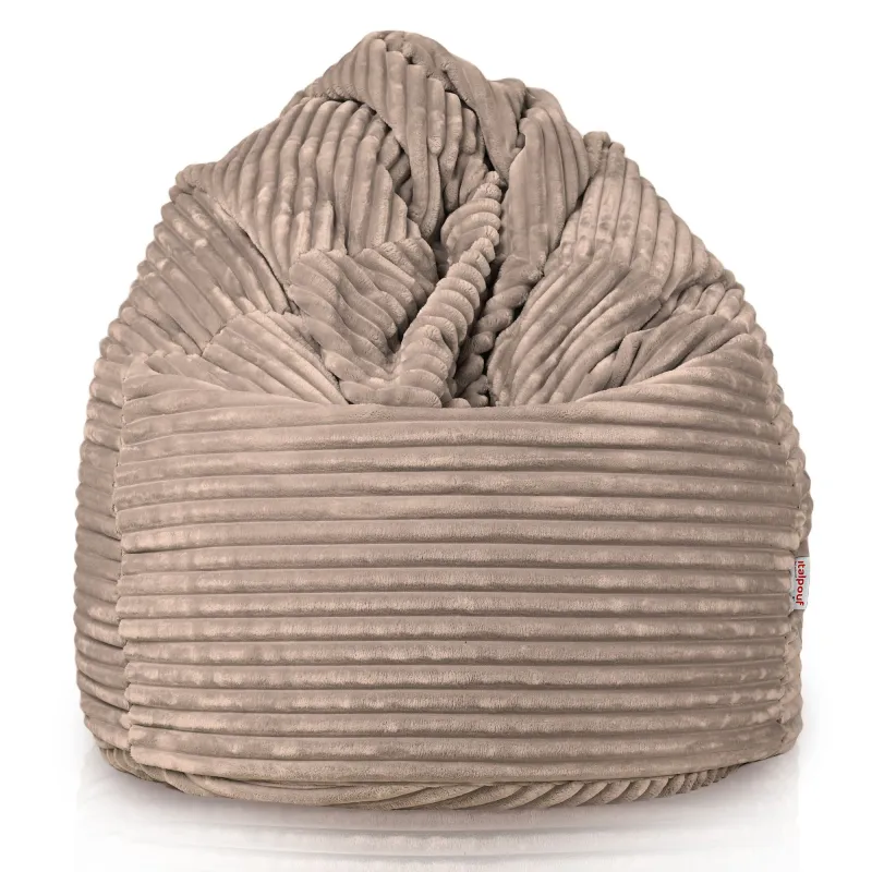 Beżowa pufa worek sako XXL stripe