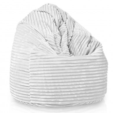 Biała pufa worek sako stripe