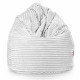 Biała pufa worek sako XXL stripe