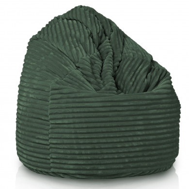 Ciemnozielona pufa worek sako stripe