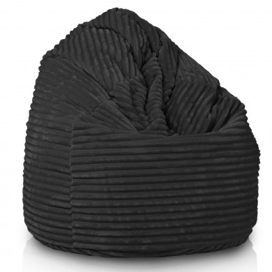 Czarna pufa worek sako stripe