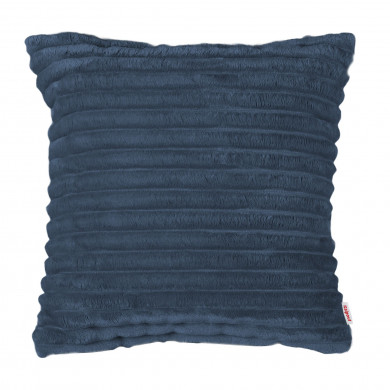 Granatowa kwadratowa poduszka dekoracyjna stripe