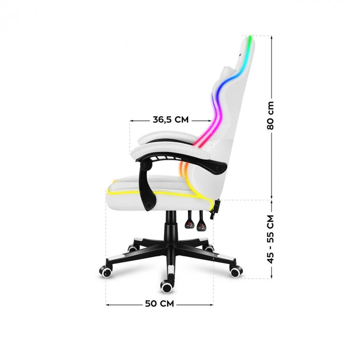 Wymiary fotela Huzaro Force 4.4 RGB White