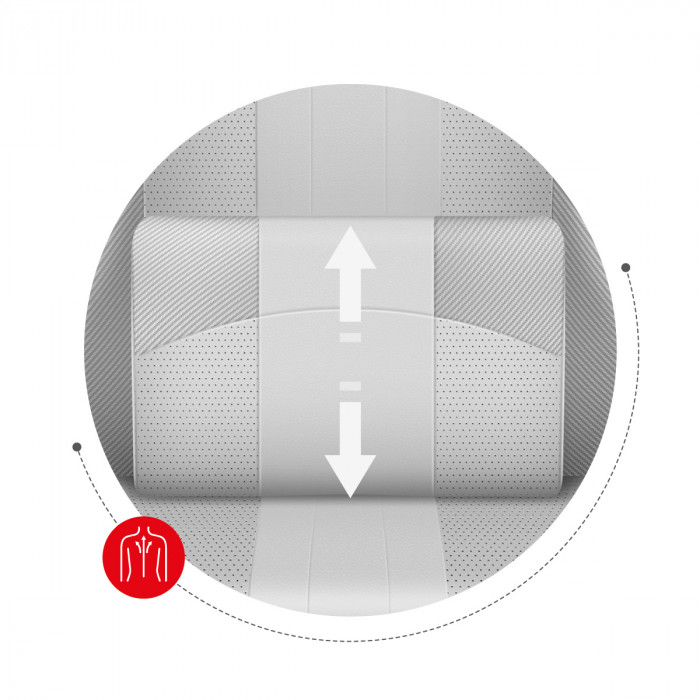 Poduszka lędźwiowa do fotela gamingowa Huzaro Force 4.7 White RGB