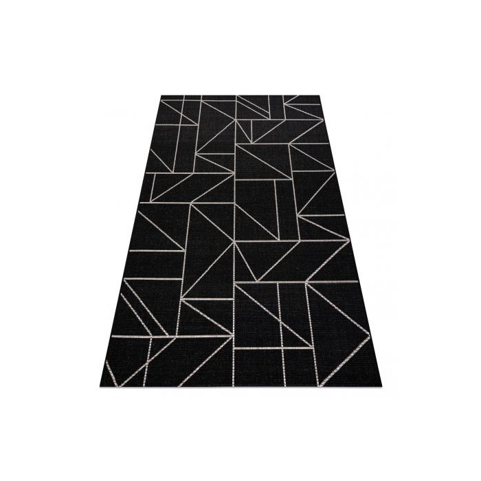 DYWAN SZNURKOWY SIZAL FLOORLUX 20605 black / silver TRÓJKĄTY, GEOMETRYCZNY