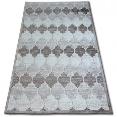 Dywan AKRYL YAZZ 3766 D.Beige/Brown Koniczyna Marokańska Trellis