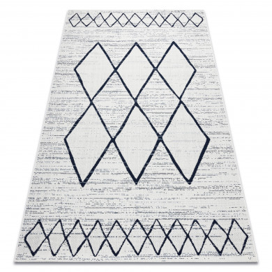 Dywan SZNURKOWY SIZAL COLOR 47272/396 Romby Kwadraty Biały