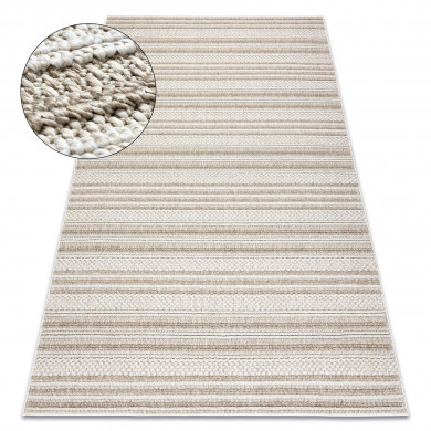 Dywan JERSEY 19233 beż - Linie, pętelkowy, strukturalny BOHO