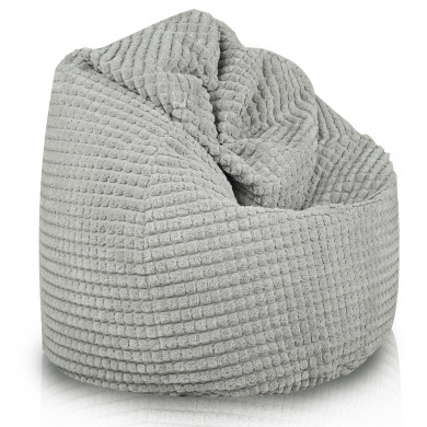 Pufa worek L Kids Softy – Szara Struktura