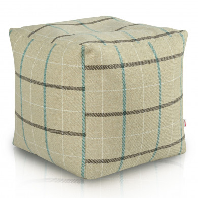 ElegantSquare Tweed Beige Check - Puf Kostka