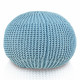 Pufa CottonKnit Sky – ręcznie dziergana pufa ze sznurka bawełnianego