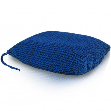 PillowKnit Handmade Navy – poduszka dziergana prostokątna z bawełnianego sznurka