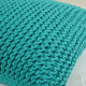 CottonKnit Deco Cushion – Turquoise – poduszka dziergana prostokątna z bawełnianego sznurka