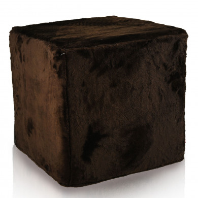 Pufa Yeti Luxe Cube – Ciemnobrązowa pufa kostka