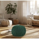 HandKnit Pouf Grande – Forest Green ręcznie dziergana pufa ze sznurka bawełnianego