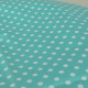 Podnóżek Pastel Dots – miękki, dzianinowy, turkusowy w groszki