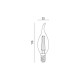 Żarówka ozdobna FILAMENT LED E14 4W ciepła 3000K świeczka płomyk