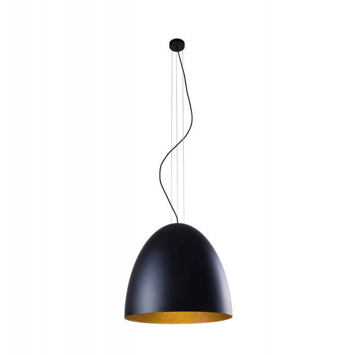 Lampa wisząca tuba nad stół EGG L czarny/złoty śr. 55cm 9024