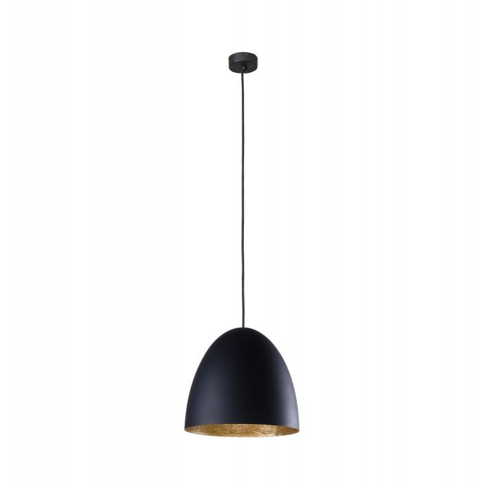 Lampa wisząca tuba nad stół EGG M czarny/złoty śr. 39cm 9022