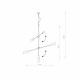 Designerska lampa wisząca STICKS V złota śr. 73cm 9076