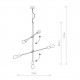 Designerska lampa wisząca STICKS V złota śr. 73cm 9076
