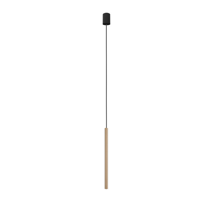 Lampa wisząca zwis rurka LASER 490 SOLID BRASS I czarny/ mosiądz śr. 2,5cm 8798
