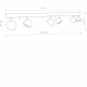 Lampa sufitowa spot nowoczesny VESPA VI czarny szer. 150cm 8842