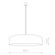 Lampa wisząca z abażurem TURDA IV szary/srebrny śr. 65cm 8947
