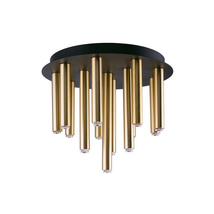 Lampa sufitowa nowoczesna rurki STALACTITE BRASS XIII czarny/mosiądz śr. 34cm 9054