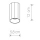 Spot sufitowy kanciasta tuba POLY S czarny śr. 5,8cm 8876
