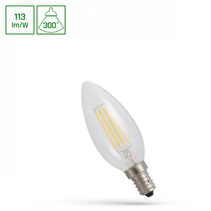 LED ŚWIECOWA E-14 230V 4W COG WW CLEAR SPECTRUM