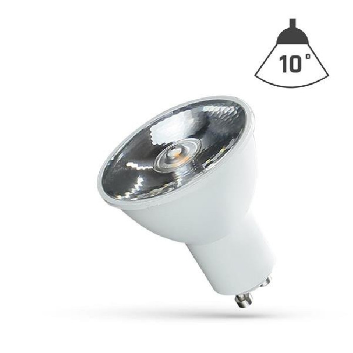 LED GU10 230V 6W SMD 10ST  CW Z SOCZEWKĄ SPECTRUM