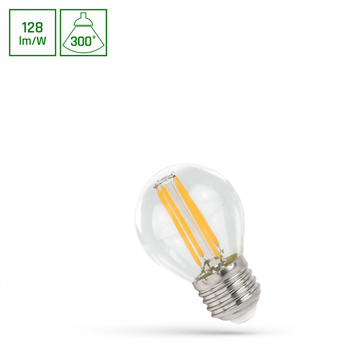 LED KULKA E-27 230V 4W COG NW CLEAR SPECTRUM
