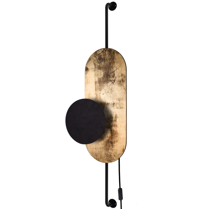 KINKIET NOWOCZESNY WHEEL LUX BLACK-GOLD 8430