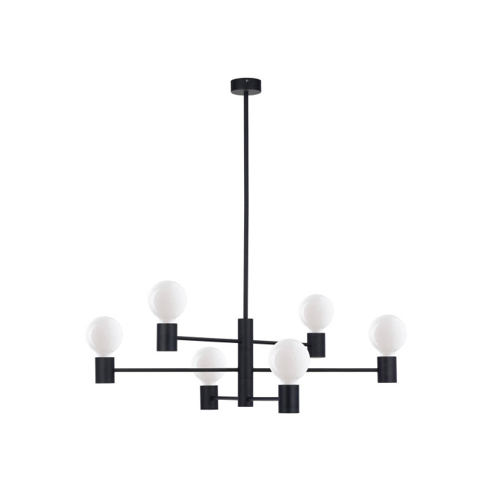 Plafon wewnętrzny loftowy RADIUS VI E27 60W wys. 85cm | czarny 7932