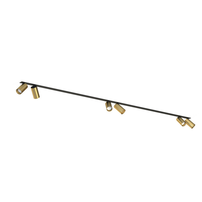 Lampa 6 punktowa podtynkowa MONO SURFACE VI 200cm GU10 | mosiądz 7748