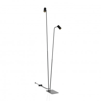 Lampa podłogowa podwójna MONO 120cm 2xGU10 | czarny/złoty 7718