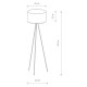Lampa podłogowa stojąca CADILAC I 156cm E27 | czarny/złoty 7991