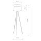 Lampa podłogowa stojąca CADILAC I 156cm E27 | biały 8191