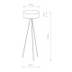 Lampa podłogowa CADILAC III 154cm 3xE27 | biały/czarny 8190