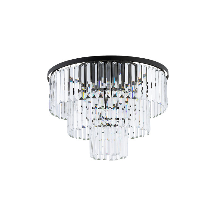Żyrandol CRISTAL SILVER M szer. 56cm 9xE14 | czarny 7627